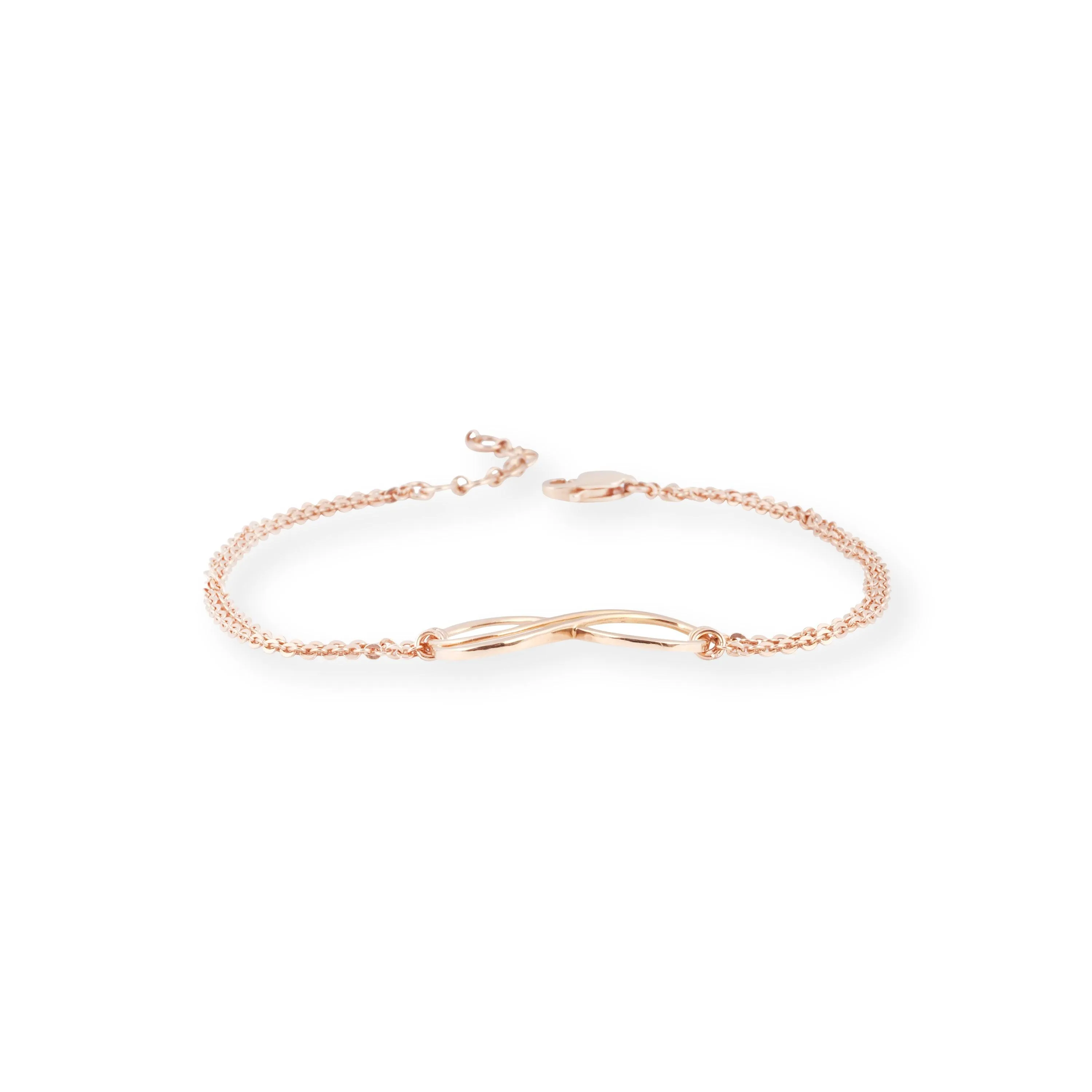 18ct Rose Gold Infinity Bracelet with Adjustable Lobster Clasp LBR-8523