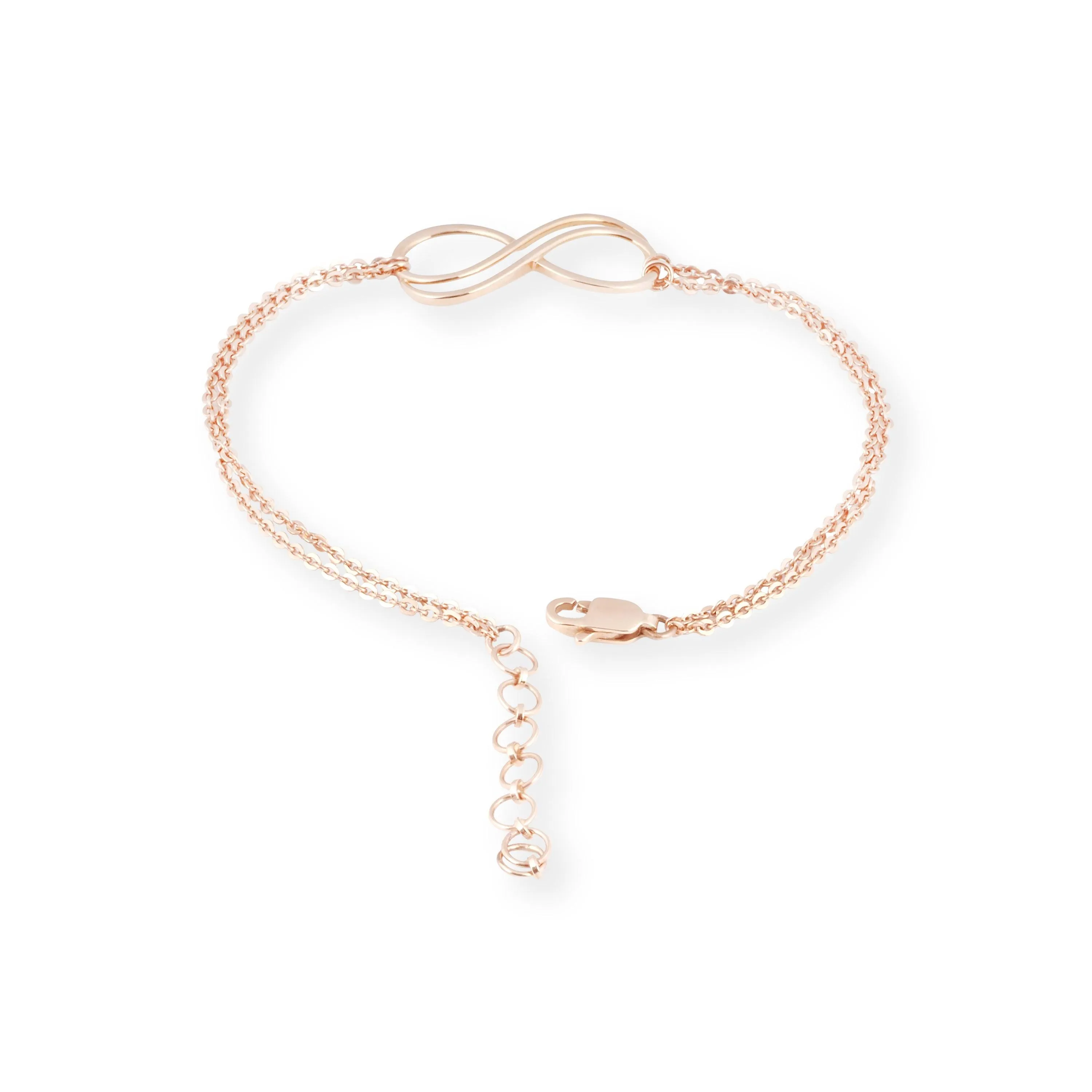 18ct Rose Gold Infinity Bracelet with Adjustable Lobster Clasp LBR-8523