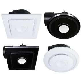 270/320m³/h Emeline II Bathroom Exhaust Fan w/ LED Light in Black/White (Round/Square)