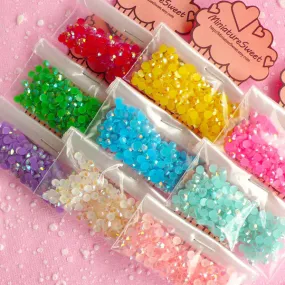 3mm Round Resin Rhinestone Mix | Assorted AB Jelly Candy Color Rhinestones in 14 Faceted Cut (Around 9000 pcs / 9 colors)