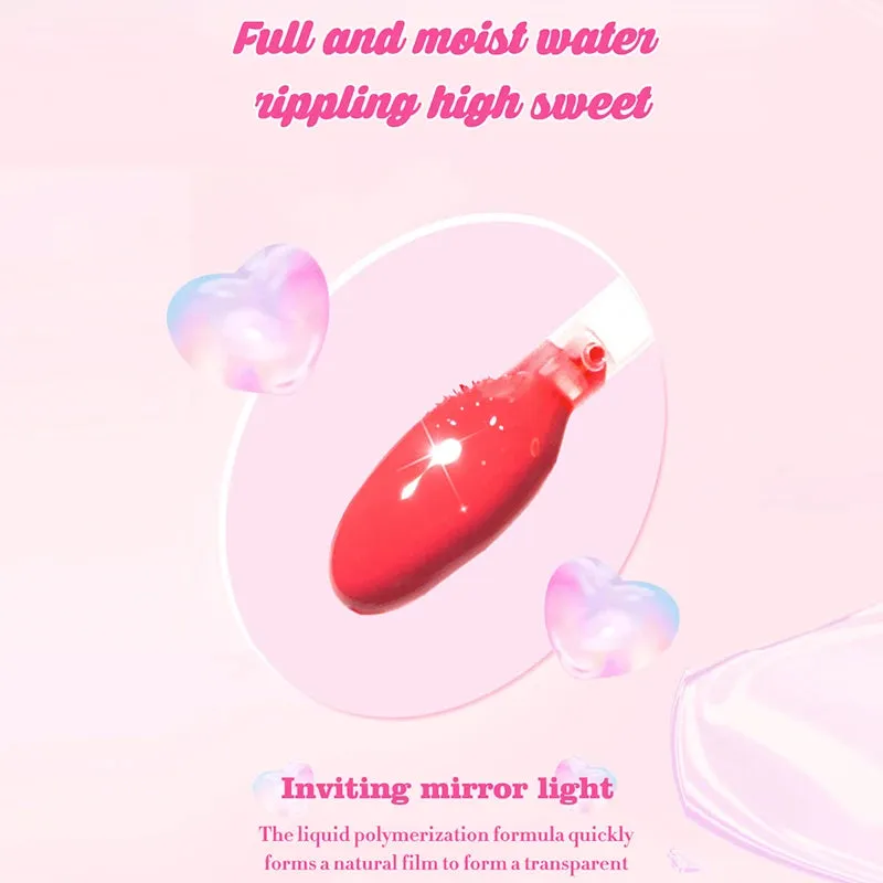 6-pack Lip Care Oil Jelly Moisturizes Lip Enrichment Oil Lasting Doodle Lip Mirror Lip Glaze Non-stick Cup Lipstick Makeup