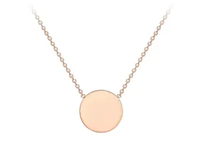 9K Rose Gold Solid 10mm Disc Adjustable Necklace