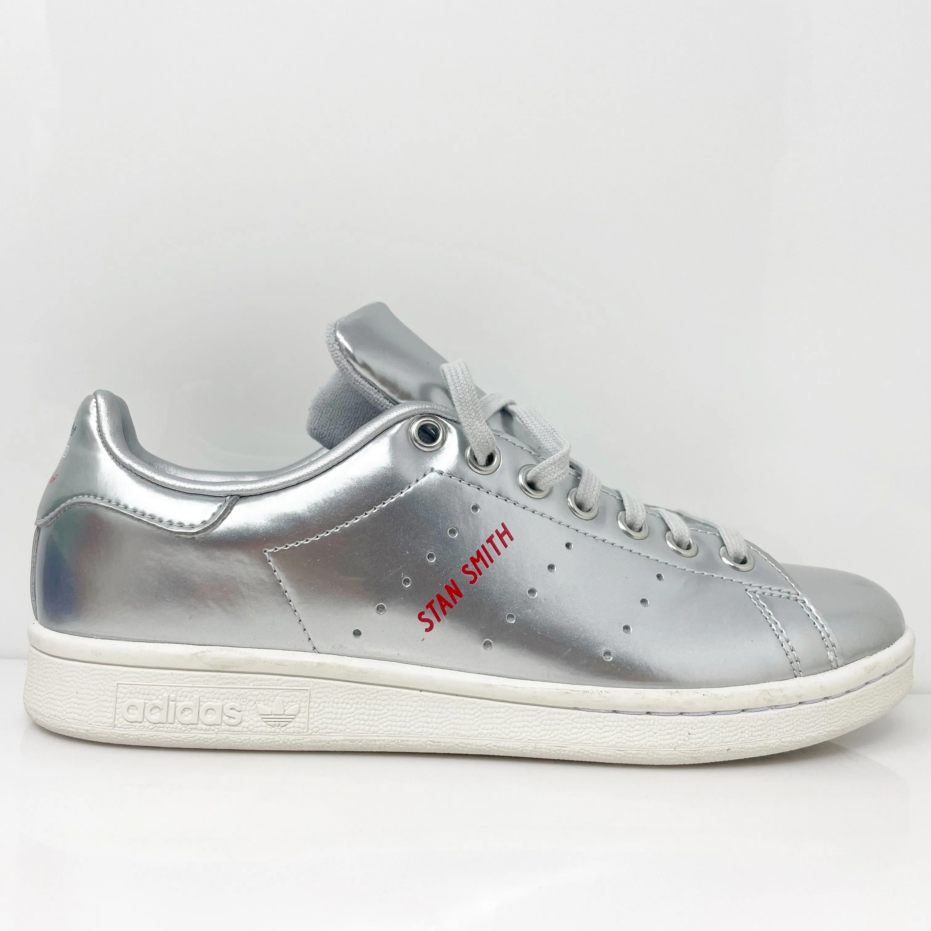 Adidas Girls Stan Smith FW8062 Silver Casual Shoes Sneakers Size 6