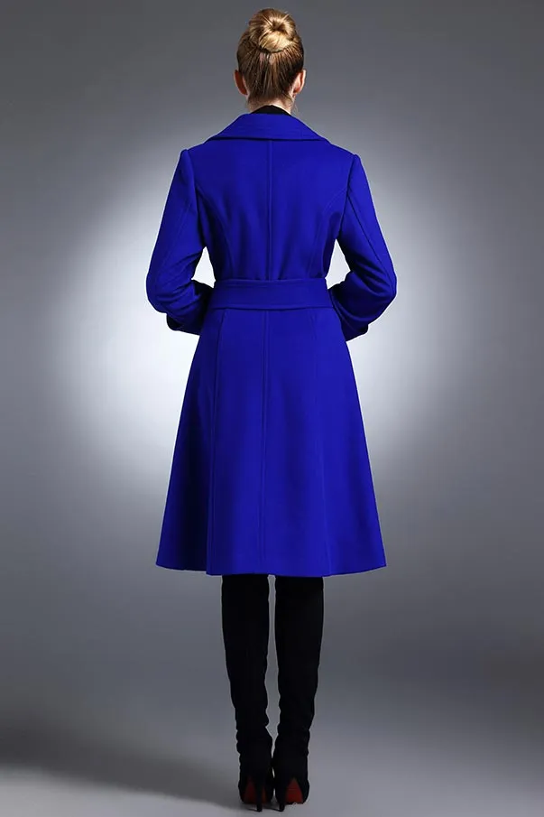 Andrea Royal Blue Winter Wool Coat