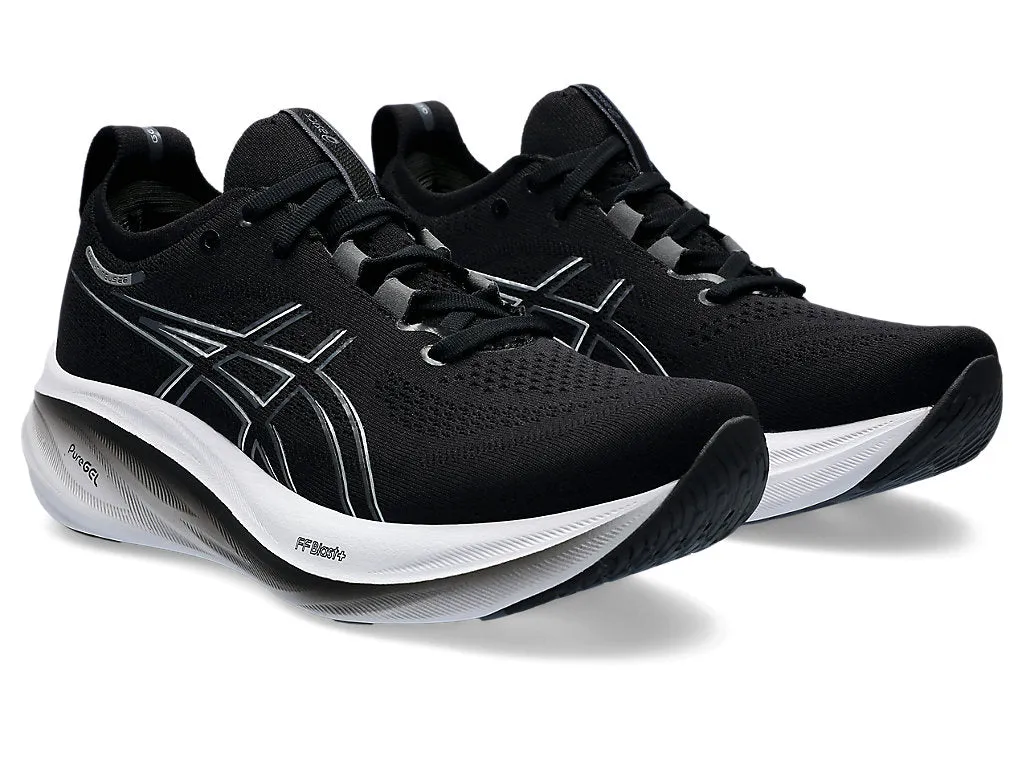 Asics Gel Nimbus 26 (D Width) - Black/ Graphite Grey (Womens)