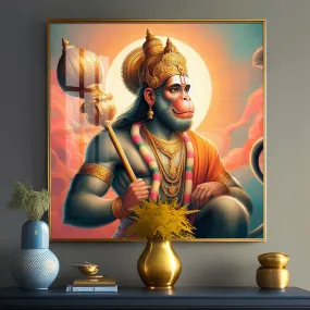 Bajrang Bali Premium Acrylic Square Wall Art