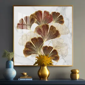 Biloba Leaf Premium Acrylic Square Wall Art