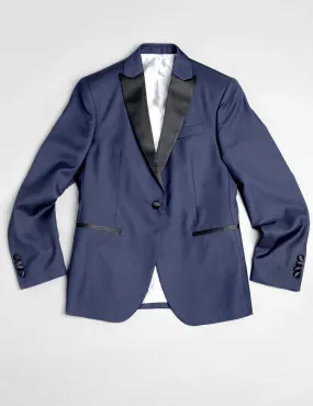 BKT50 Peak Lapel Tuxedo Jacket in Super 110s - Navy with Satin Lapel