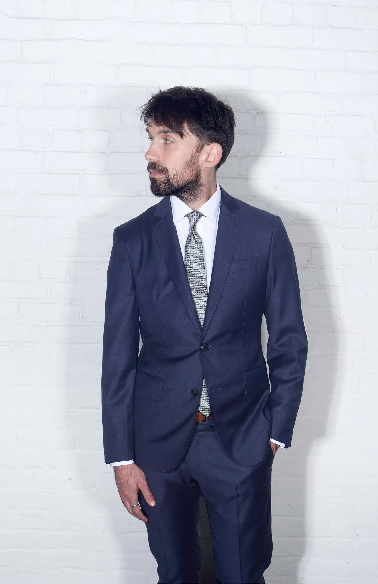 BKT50 Tailored Jacket in Super 120s Twill - Bright Navy