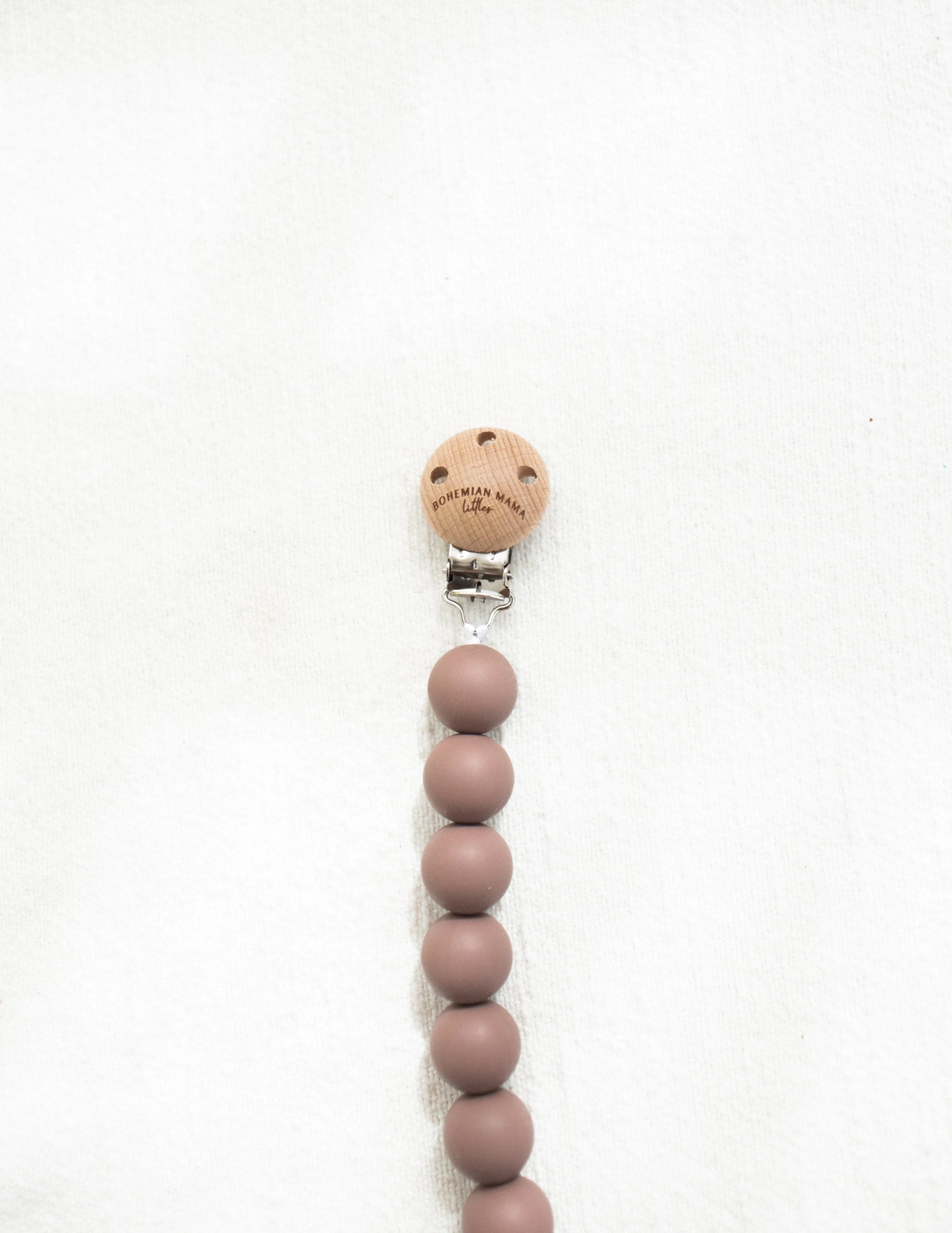 Bohemian Mama Littles Pacifier Clip | Burlwood