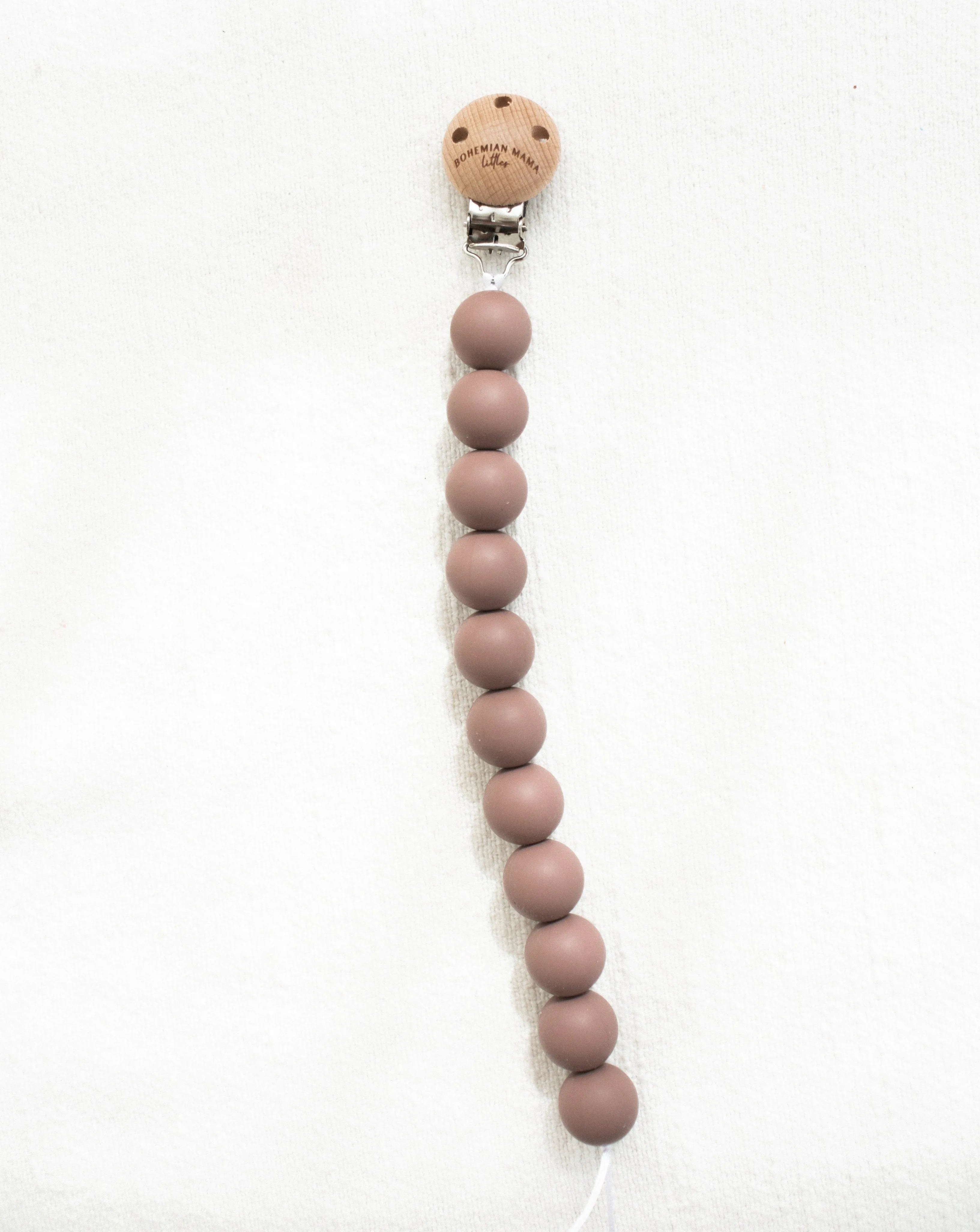 Bohemian Mama Littles Pacifier Clip | Burlwood