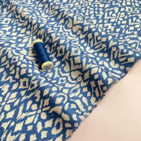 Boho Blue Stretch Cotton Twill Fabric