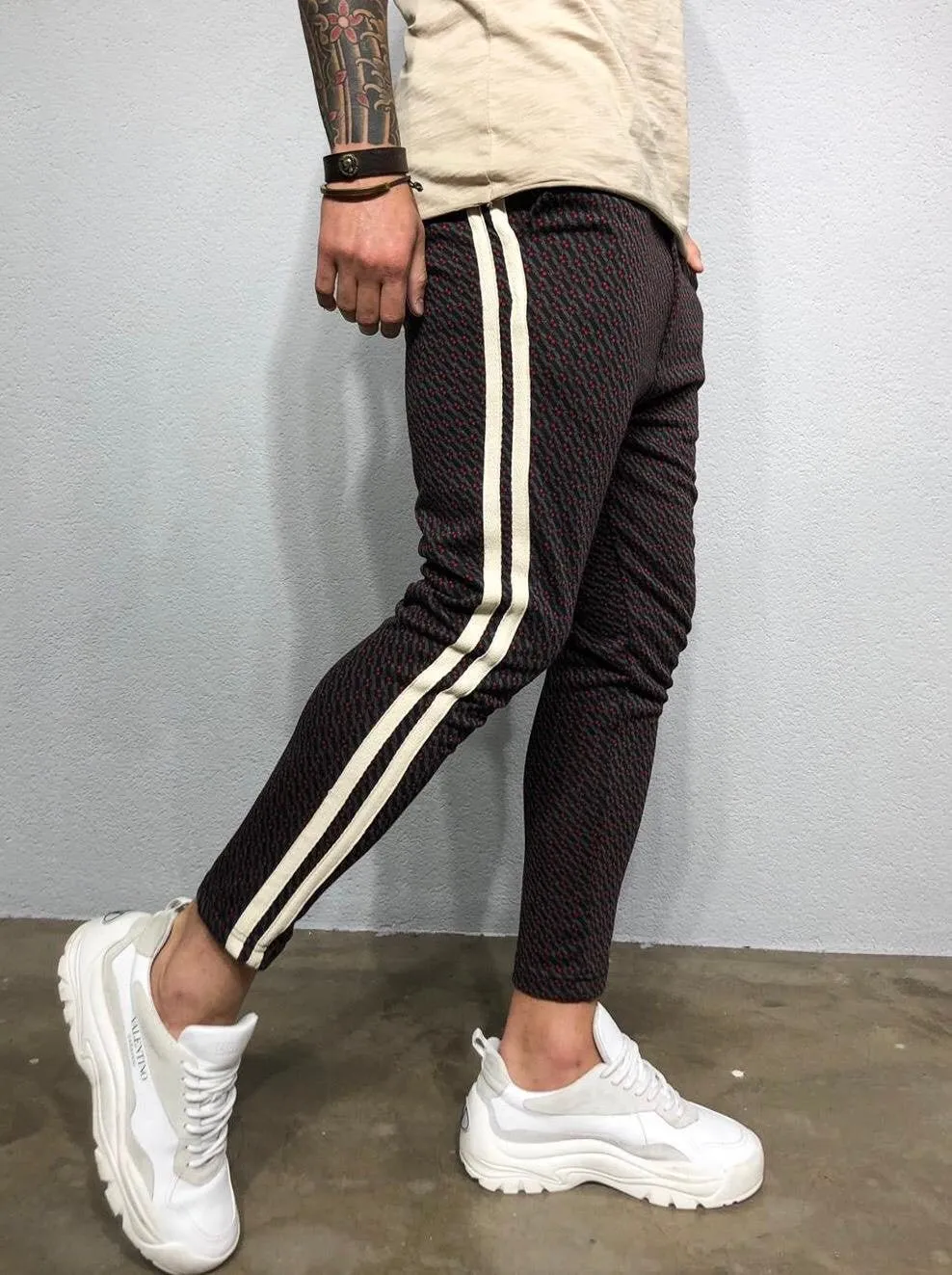 Bordeaux Side Striped Jogger Pant BL243 Streetwear Jogger Pants