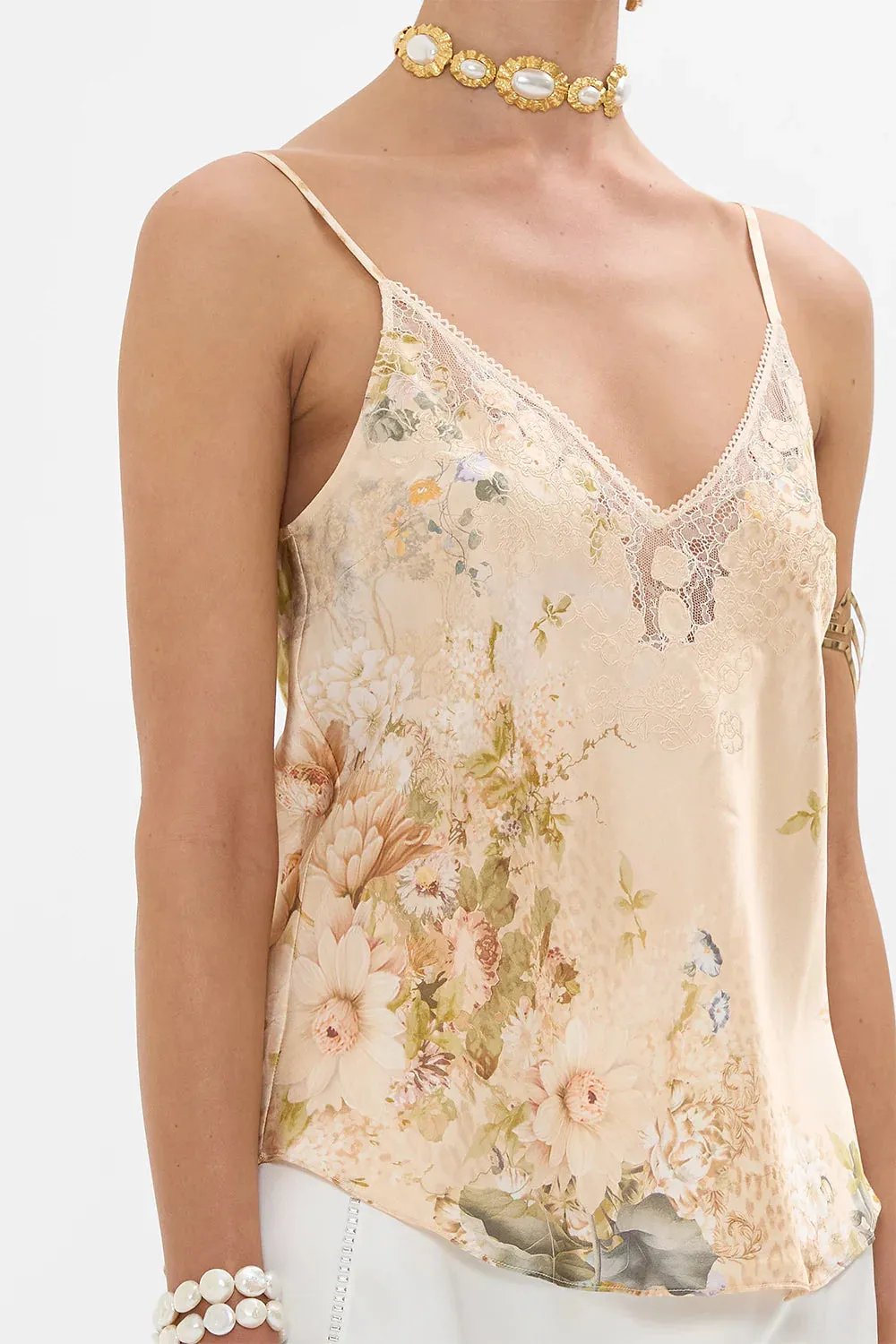 Camilla V Neck Bias Cami - Adorned In Antiquity