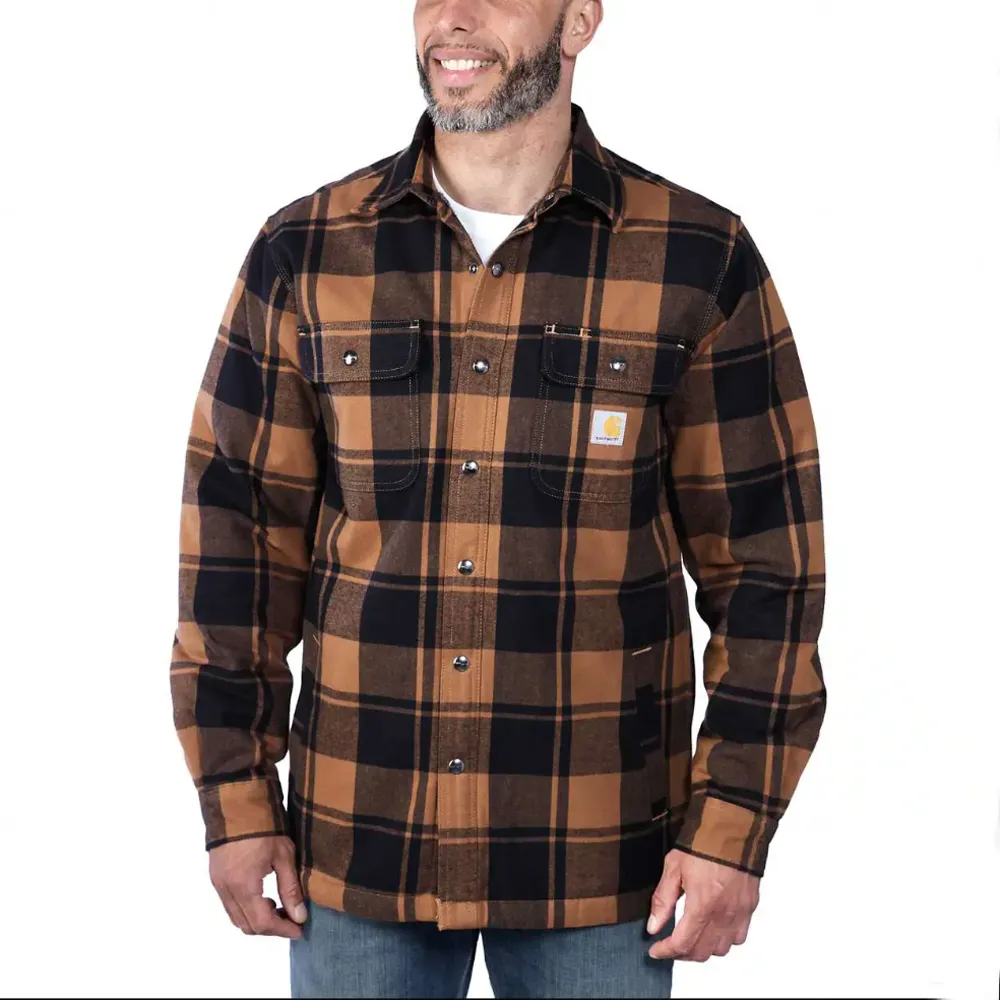 Carhartt 105939 Relaxed Fit Heavyweight Flannel Sherpa-Lined Shirt Jac