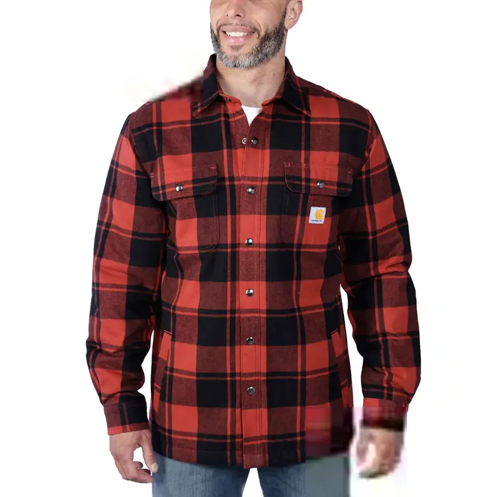 Carhartt 105939 Relaxed Fit Heavyweight Flannel Sherpa-Lined Shirt Jac