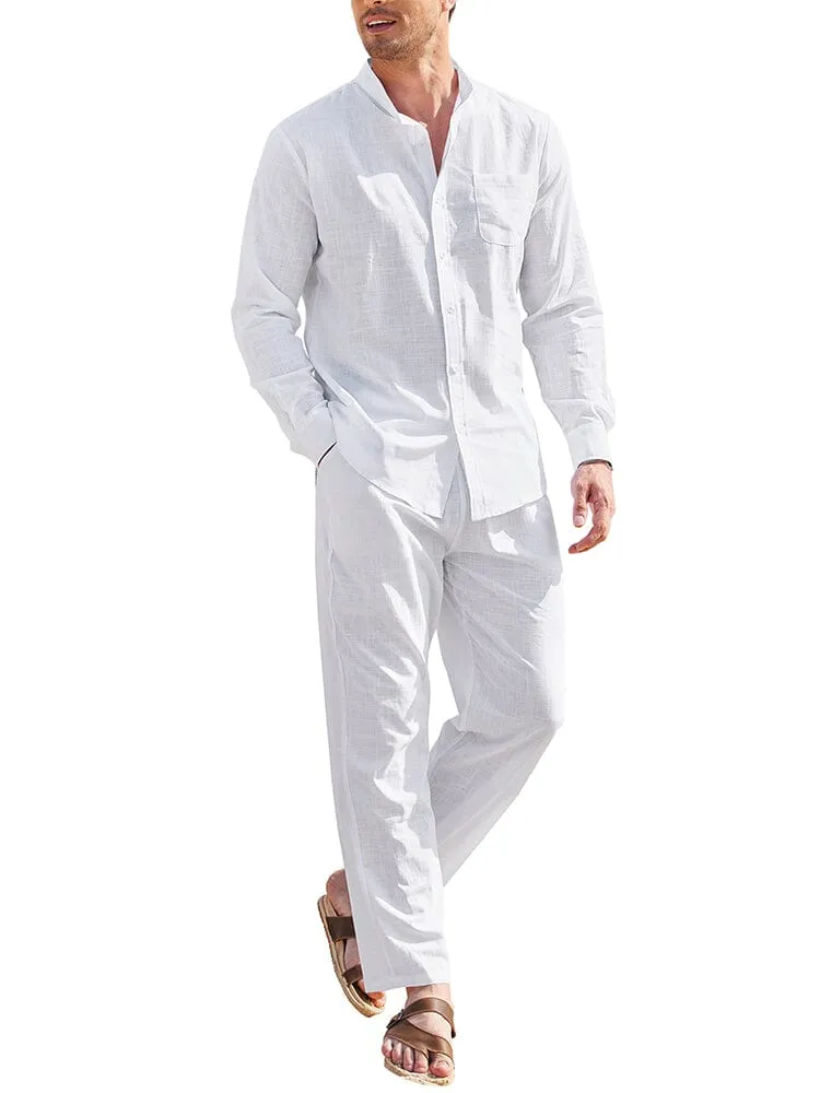 Casual Pure Cotton Beach Shirt Sets (US Only)