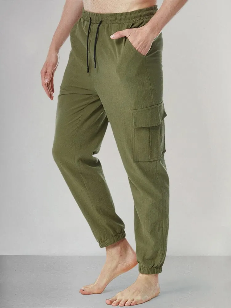 Casual Soft Cotton Linen Drawstring Pants