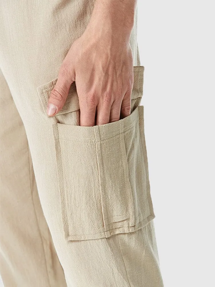 Casual Soft Cotton Linen Drawstring Pants