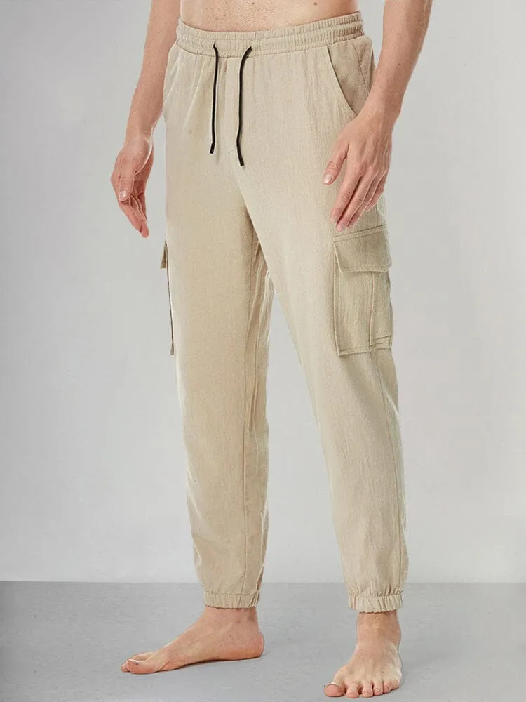 Casual Soft Cotton Linen Drawstring Pants