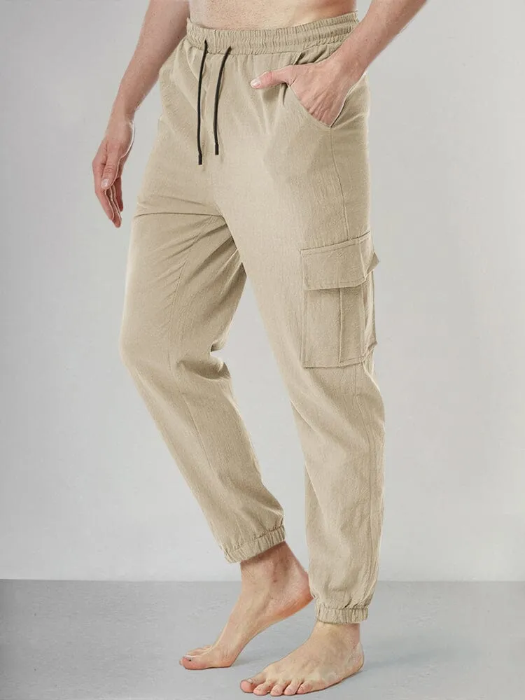 Casual Soft Cotton Linen Drawstring Pants