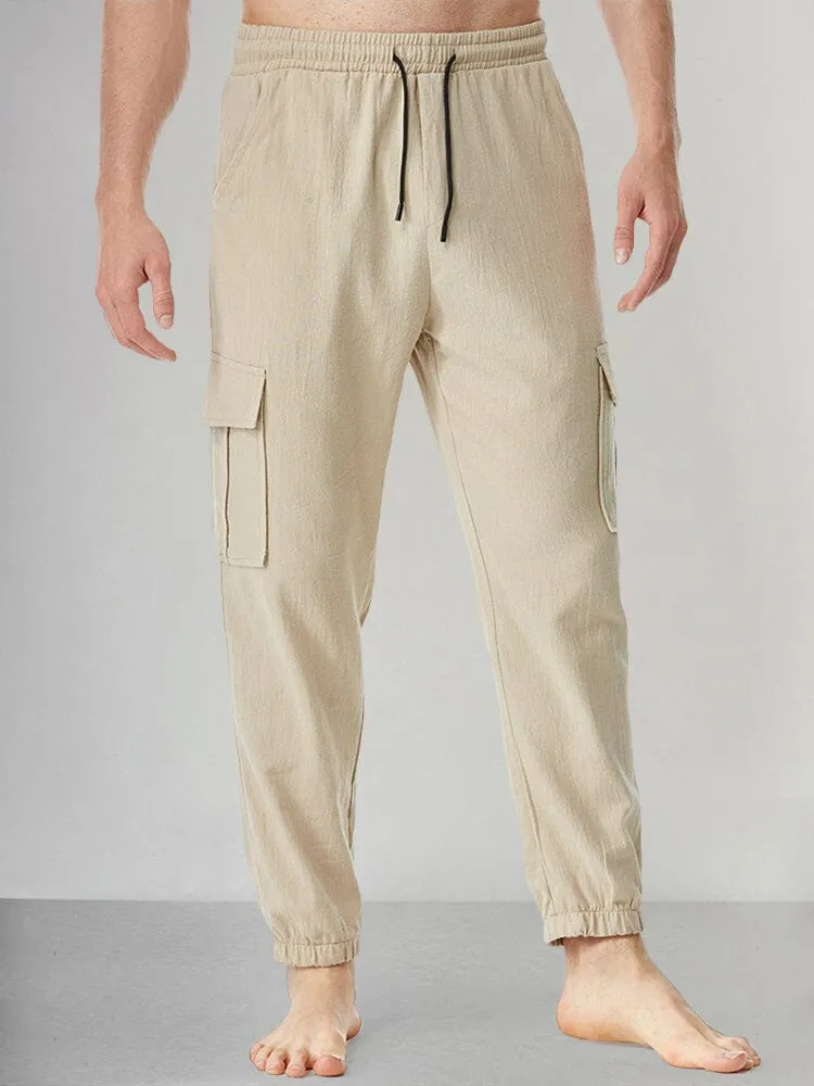 Casual Soft Cotton Linen Drawstring Pants