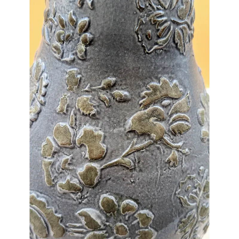 Ceramic Clay Floral Vase & Basin