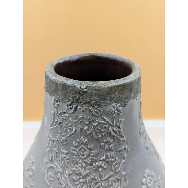 Ceramic Clay Floral Vase & Basin