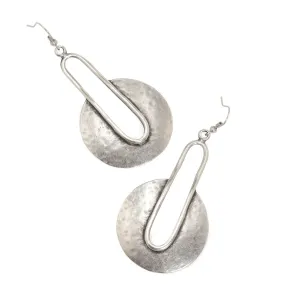 Chanour Antiqued Hammered Finish Open Disk Earrings