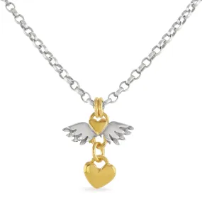 Classic Winged Heart Drop Necklace