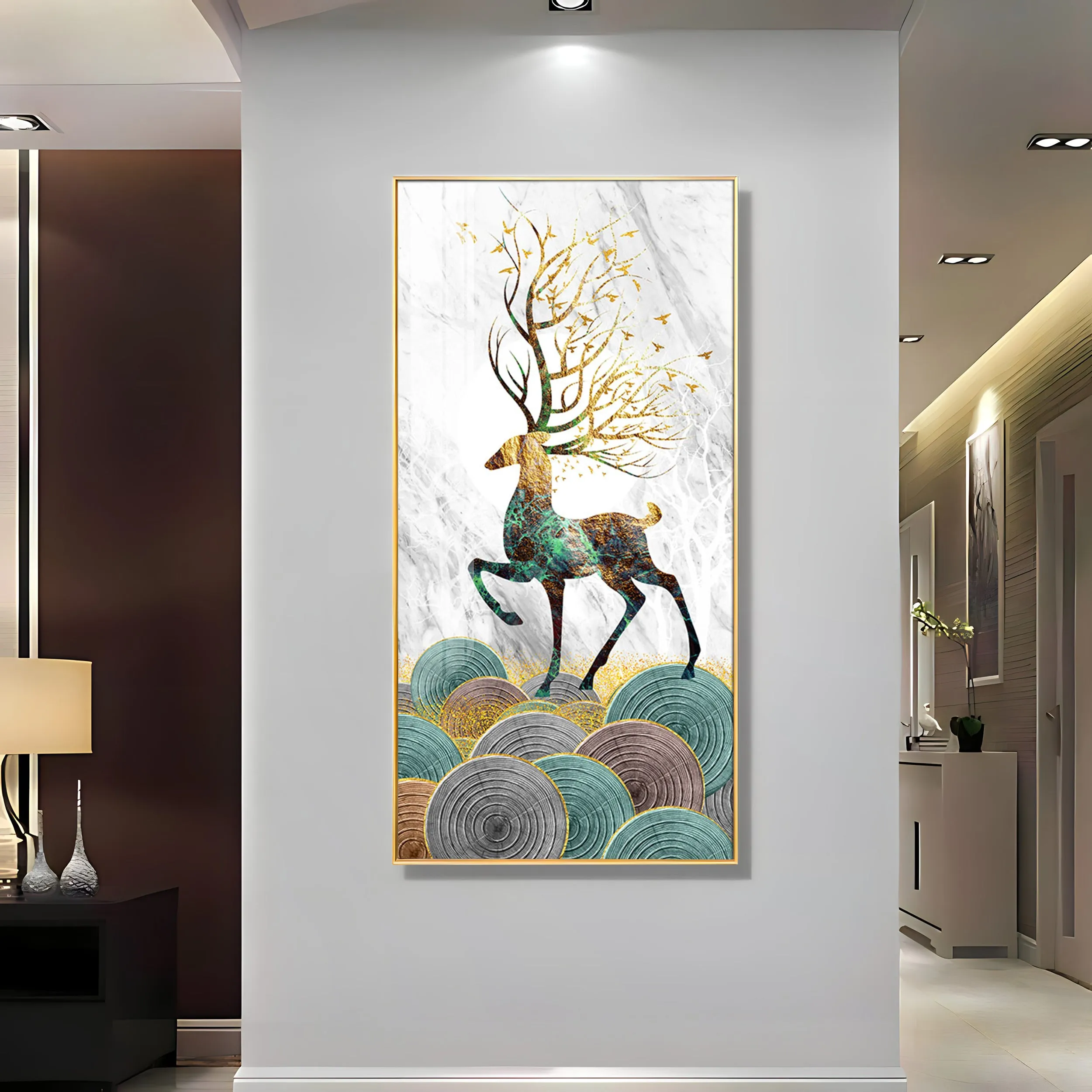 Colorful Rare Deer Luxury Crystal Wall Art