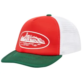 Corteiz Alcatraz Trucker Hat Red/Green