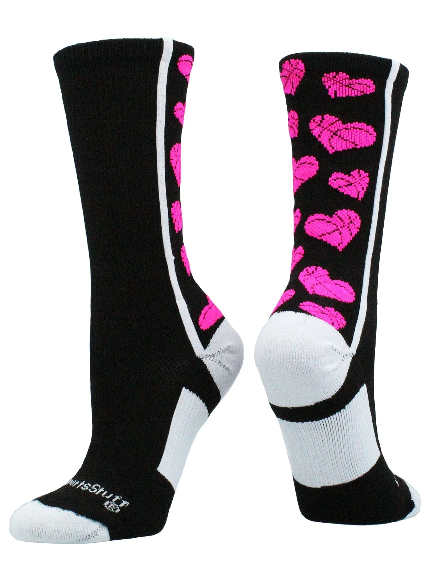 Crazy Love Basketball Hearts Crew Socks