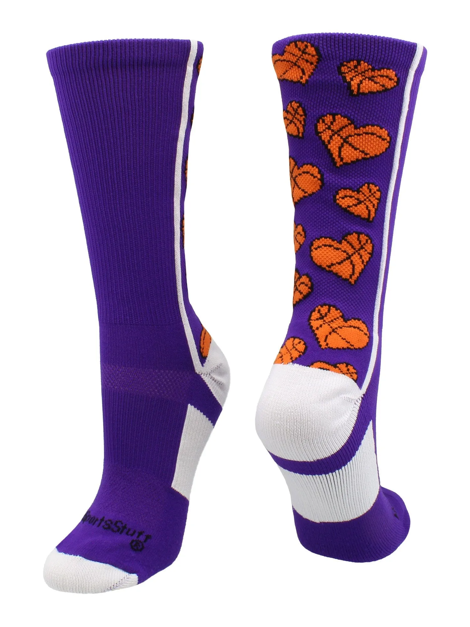 Crazy Love Basketball Hearts Crew Socks