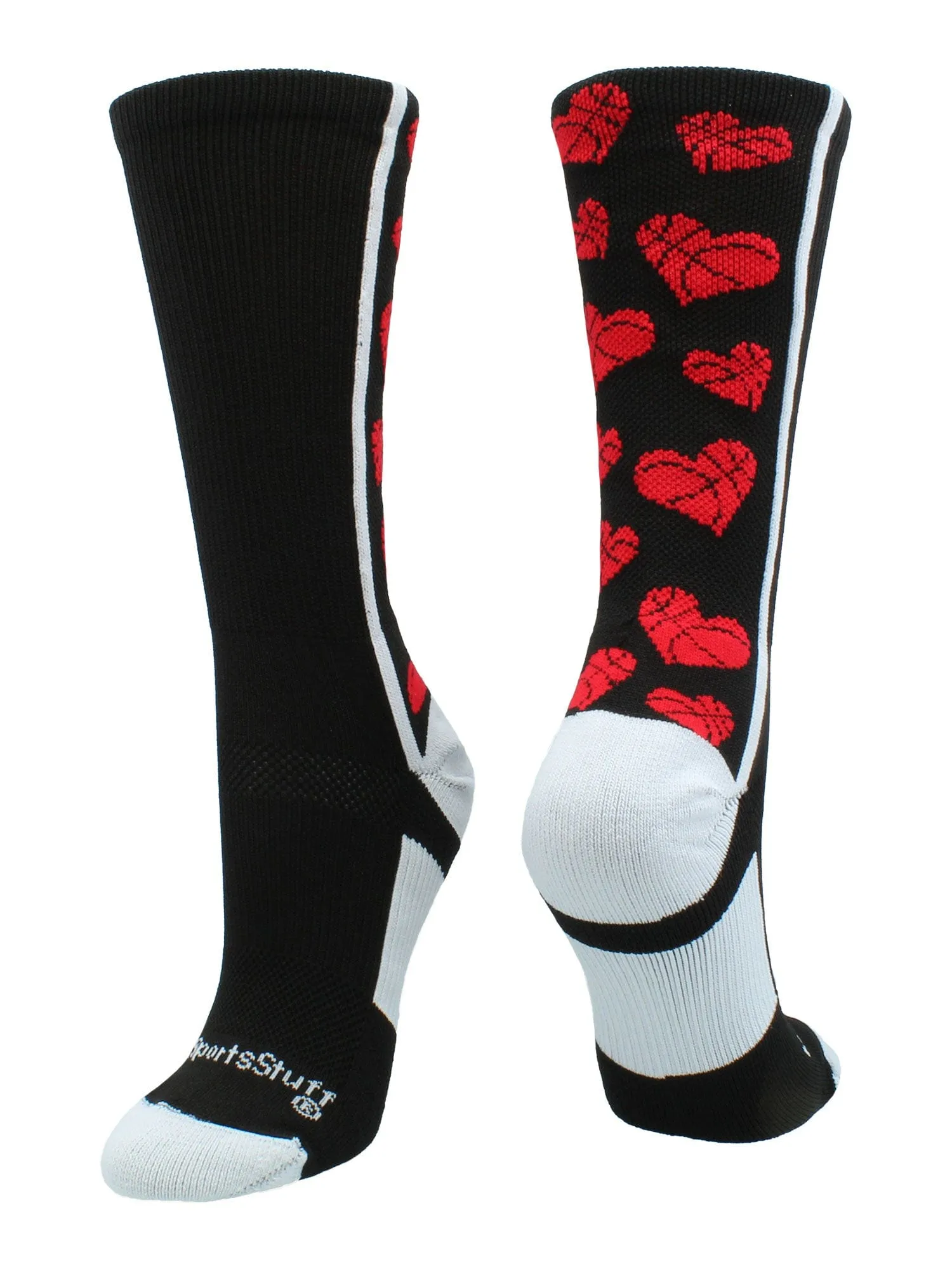 Crazy Love Basketball Hearts Crew Socks