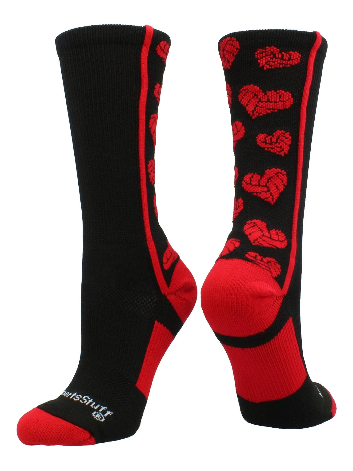 Crazy Love Volleyball Hearts Crew Socks