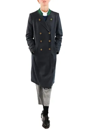 Double-breasted coat from Austrian loden in anthracite