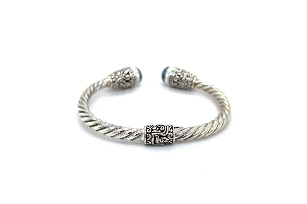 Fiorella Bangle- Grey Pearl