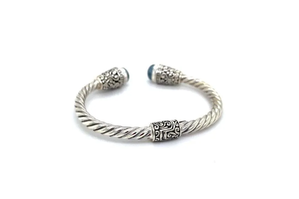 Fiorella Bangle- Grey Pearl