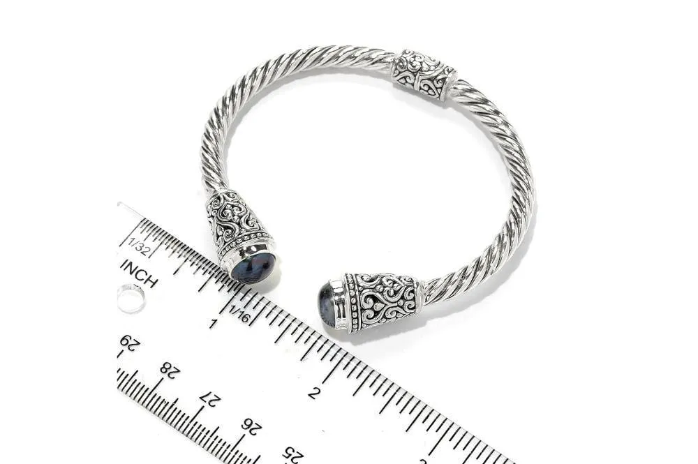 Fiorella Bangle- Grey Pearl