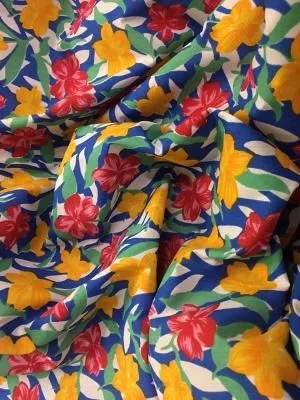 Floral Printed Cotton-:Red/Green/Yellow /Blue