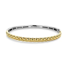 GOLD PLATED STERLING SILVER TEXTURED BANGLE BRACELET