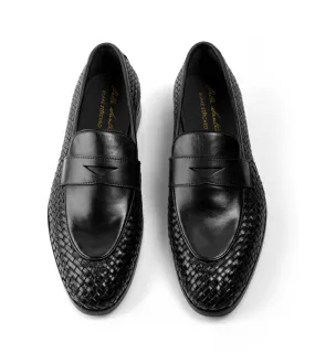 Handwoven Penny Loafers - Black