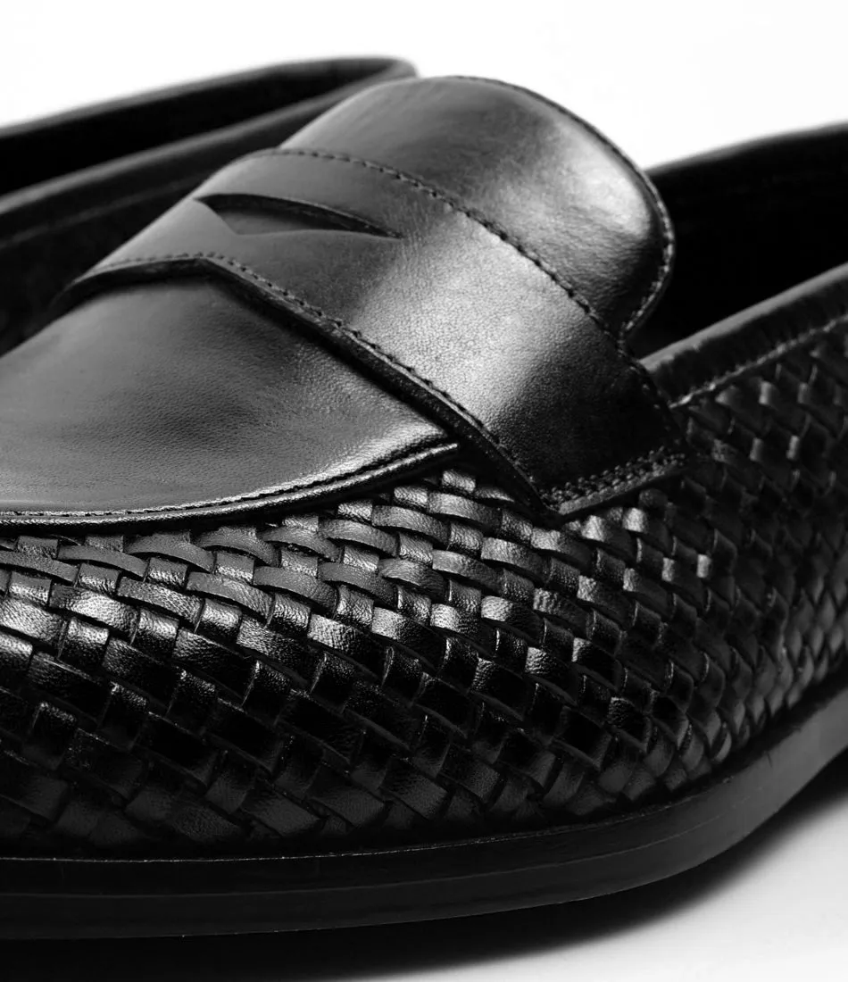 Handwoven Penny Loafers - Black