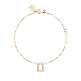 L'Arc Voyage Charm PM Chain Bracelet, 18k Rose Gold with Galerie Diamonds