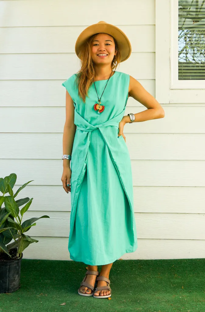 Mint Organic Cotton Wrap Dress