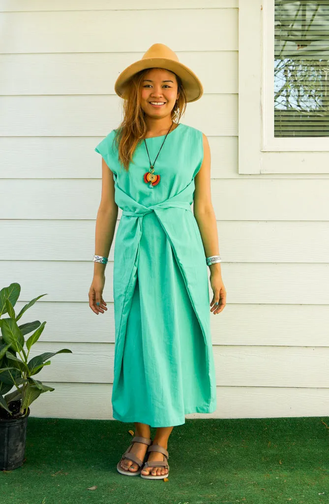 Mint Organic Cotton Wrap Dress