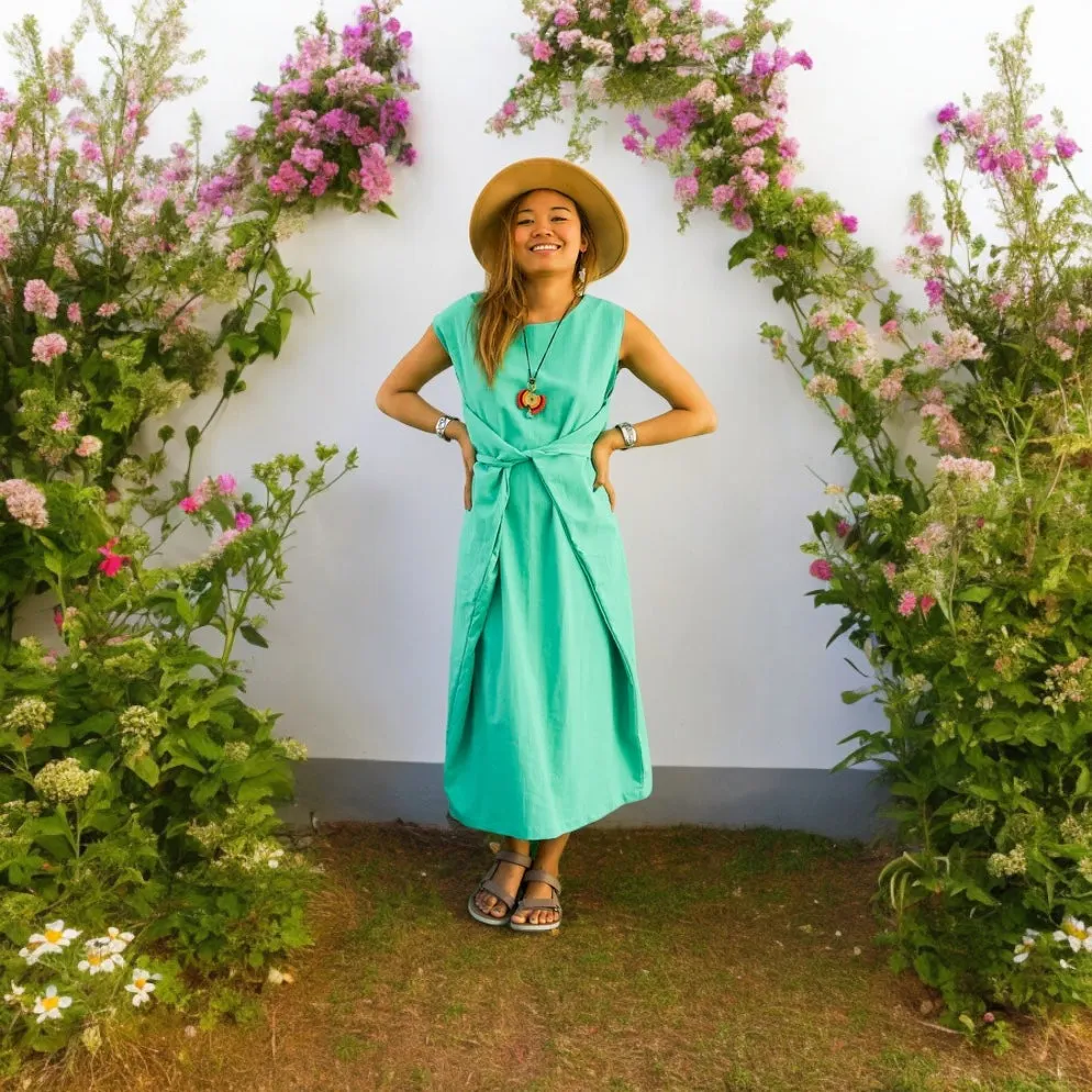 Mint Organic Cotton Wrap Dress