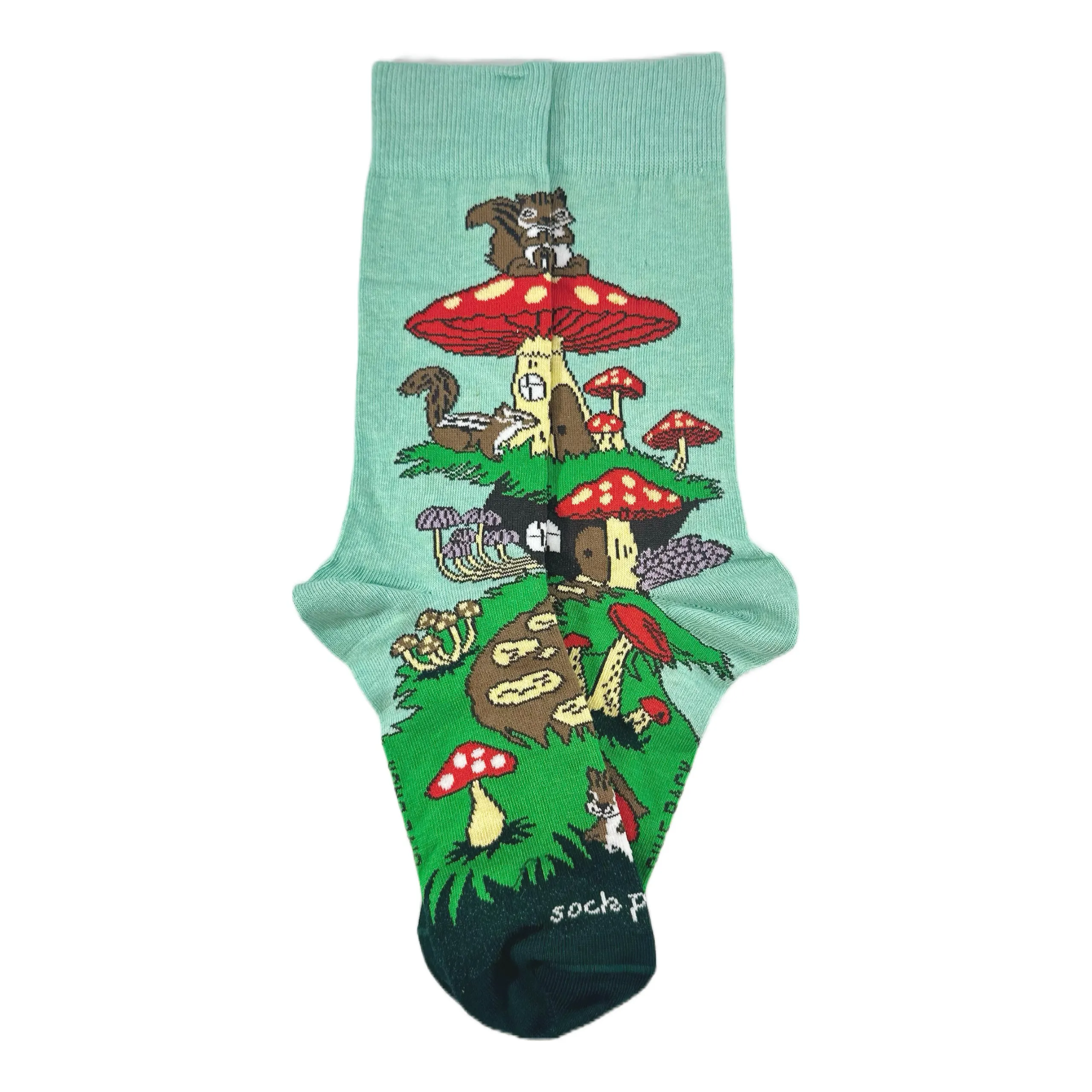 Mushroom Squirrel Home Socks from the Sock Panda (Adult Medium - Women's Shoe Sizes 5-10)