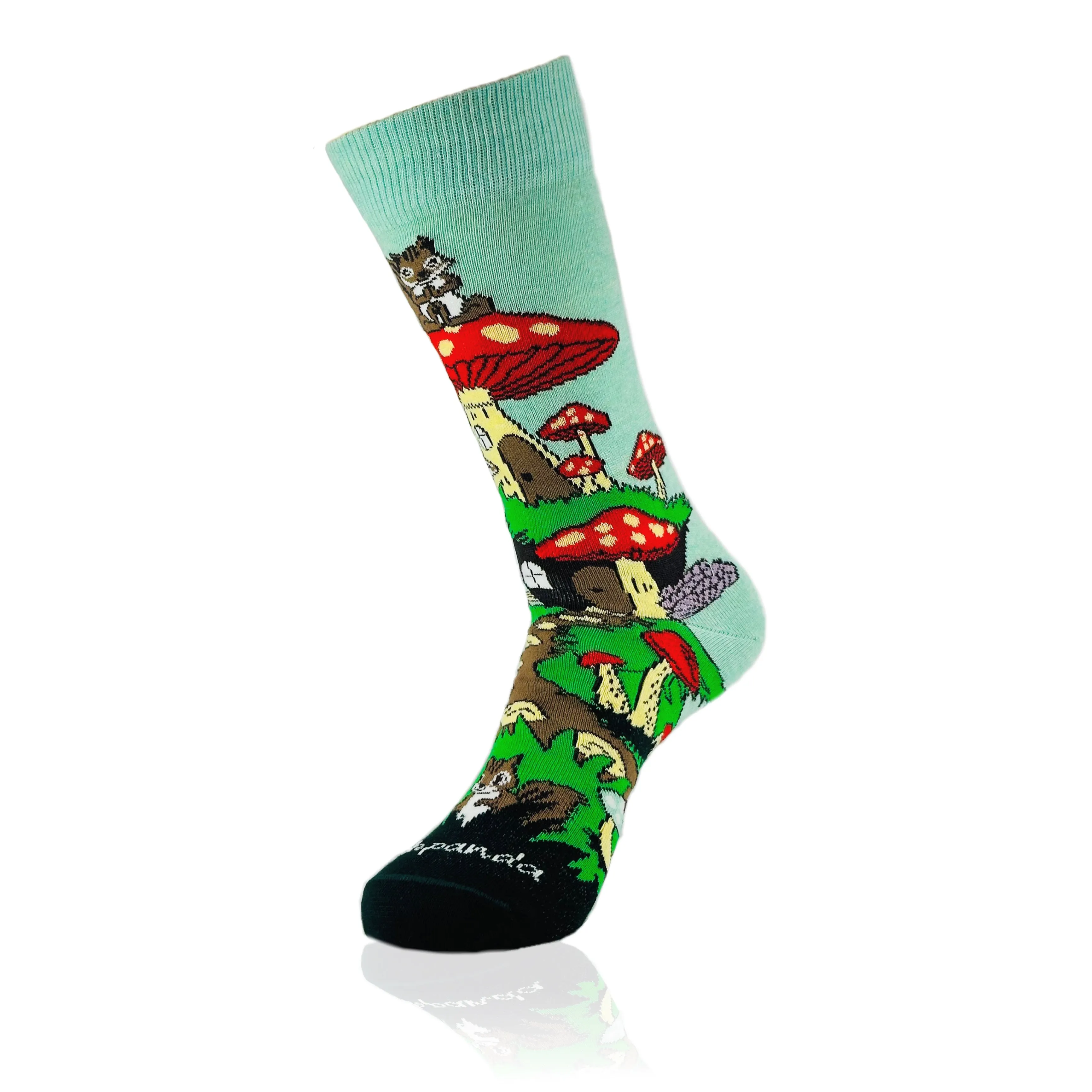 Mushroom Squirrel Home Socks from the Sock Panda (Adult Medium - Women's Shoe Sizes 5-10)